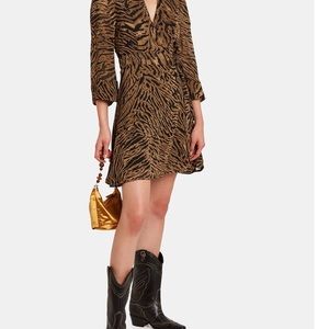 Ganni Tiger Print wrap dress